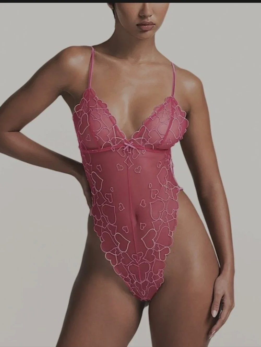SKIMS Embroidered Tulle Teddy XL